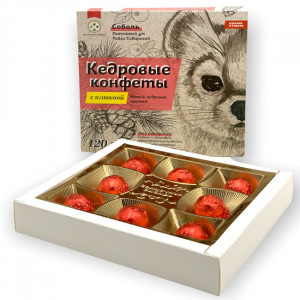 Кедровые конфеты с клюквой в шоколаде ручной работы, Вес 120 гр