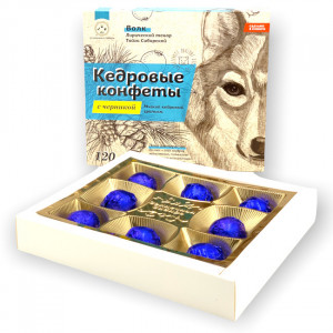 Кедровые конфеты с черникой в шоколаде ручной работы, Вес 120 гр